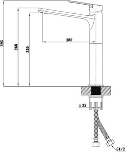 Смеситель для раковины, высокий, без донного клапана, цв.хром ESKO St.-Petersburg SPb25