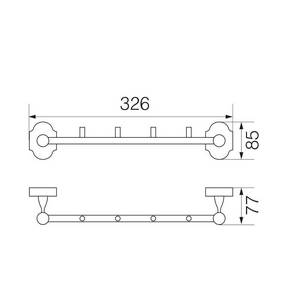 Перекладина с 4-мя крючками, хром XX Veragio Stanford VR.STD-7734.CR