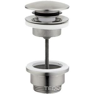Донный клапан для раковины, нажимная, "Click-Clack", G 1 1/4, (цв.нерж.сталь),  ZZ Cisal Xion ZA001621 D1
