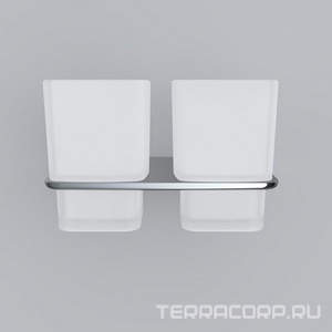 Стаканчик двойной стеклянный настенный, хром AMPM Inspire 2.0 A50A343400