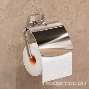 Держатель для туалетной бумаги с крышкой, настенный, хром,  AMPM Gem A90341400