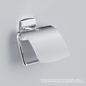 Держатель для туалетной бумаги с крышкой, настенный, хром,  AMPM Gem A90341400