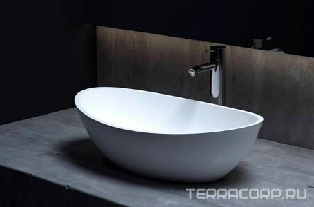 Раковина накладн. на столешн,овал.555х340хh150мм,без отв.д/смес,без перелива,литой камень S-Stone, матов цв.RAL9011 снаружи,  Salini Noemi 1101203SMRH / снаружи  RAL9011 Graphite black (черный матовы