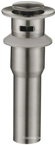 Донный клапан для сливного отверстия раковин с переливом, нажимной Clic-Clac, (нерж.сталь цв.сатин), Belbagno ZZ BelBagno Универсал BB-PCU-02-IN