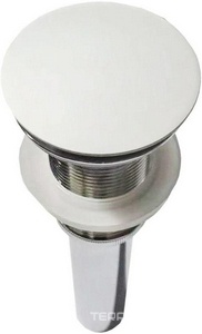 Донный клапан для сливного отверстия раковин без перелива, клик-клак, G 1 1/4, (крышка иск.камень Solid Surface цв.белый мат), Vincea ZZ Vincea Универсал DBS-616MW  /  ТОЛЬКО ДЛЯ ЭКСПОЗИЦИИ