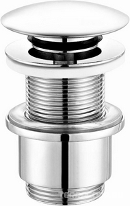 Донный клапан для сливного отверстия раковин без перелива, нажимной Clic-Clac, G 1 1/4, (металл, крышка цв.хром), Cezares ZZ Cezares Универсал CZR-SC-01