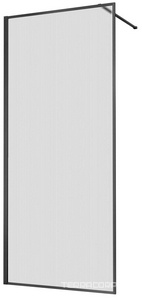 Душевая перегородка 900хh2000мм, правая/левая, (стекло рифленое 8мм Easy Clean, укорачиваемый кронштейн 1200мм, фурнит.цв.вороненая сталь),  ZZ Vincea Walk-In VSW-1HP900FLGM