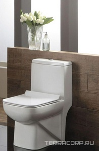 Унитаз напольный, моноблок, ободковый (воронкообразный смыв), сидение с микролифтом в компл, белый Azario ZENO AZ-1169