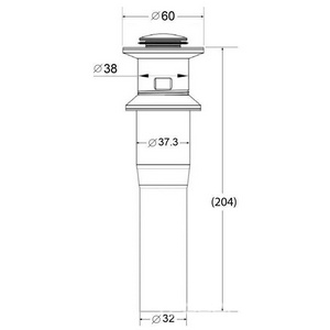 Донный клапан для сливного отверстия раковин с переливом, нажимной Clic-Clac, (цв.брашированное золото), Belbagno ZZ BelBagno Универсал BB-PCU-03-BORO