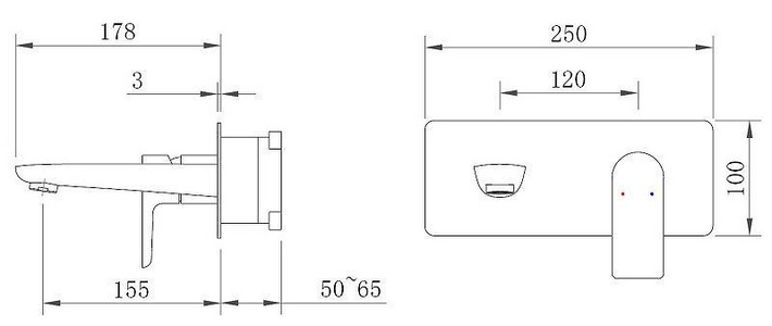 Смеситель для раковины Ventas S, встраиваемый, с внутренней частью, цв. хром, ZZ Berges Novum 076005
