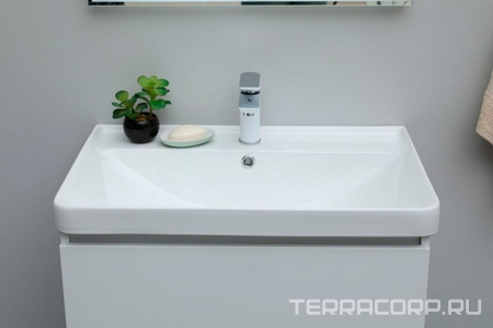 Раковина накладная 70 см, для мебели , цв. белый Aquanet Вега 301804