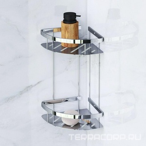 Полка для душа угловая двухъярусная, хром, ZZ AMPM Sense L A7454200