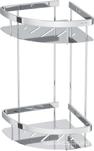 Полка для душа угловая двухъярусная, хром, ZZ AMPM Sense L A7454200