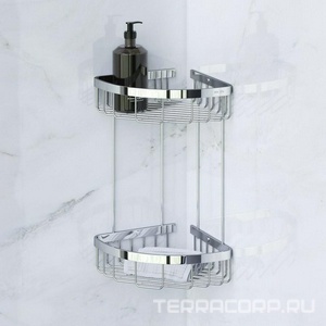 Полка для душа  L двухъярусная (нержав.сталь), хром ZZ AMPM Sense A7452200