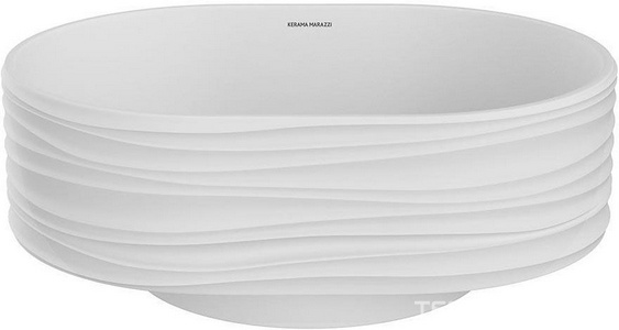 Раковина ARTBASIN Sabbia, накладная 50, белая матовая, донный клапан в комплекте, ZZ Kerama Marazzi Artbasin SA.wb.50\WHT.M