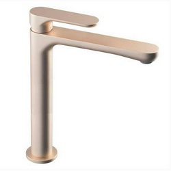 Смеситель для раковины OLE однорычажный высокий без донного клапана, золотой атласный ZZ