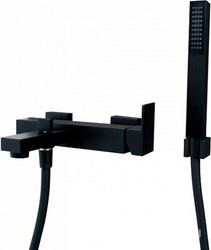 Смеситель для ванны FUTURA настенный с душевой лейкой, матовый черный ZZ