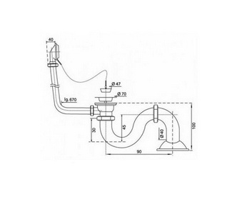 Слив-перелив Wirquin (в сборе) цв золото ZZ Эстет Универсал ФР-00000819