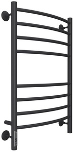 Полотенцесушитель электрический 500х800 мм, П8, встроенный диммер, установочный набор в компл,  цв. черный матовый Terminus Классик 4670078527608