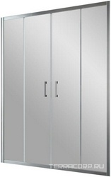 Дверь в нишу Z2P TUR NOVO, 180x190 см, двухстворчатая раздвижная, профиль хром глянец, стекло прозрачное ZZ