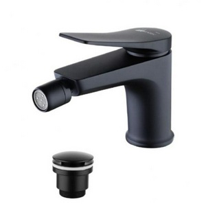 Смеситель для биде, донный клапан Click/Clack в комплекте, цв. черный ZZ Lemark Bronx LM3708BL