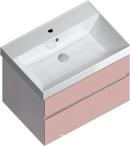 Тумба CUBO -70 см, подвесная, 2 выдвижной ящик, цв.мальва матовая, ZZ Kerama Marazzi Cubo CUB.70.2\MAL