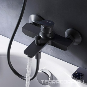 Смеситель для ванны/душа, без аксессуаров, цвет черный матовый AMPM X-Joy F85A10022