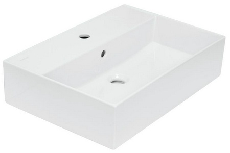 Раковина- чаша накладная  60, прямоугольная, без отверстия под смеситель, белая Sanita Luxe Novel Slim WB.CT/Novel/60-N.Slim/WHT.G/S1 / NOV60SLWB01S
