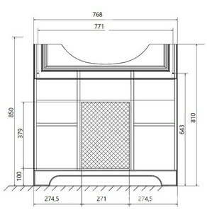 Тумба напольная  New 80х48 см, 2 выдвиж. ящик, 2 дверцы,БЕЗ раковины У94463, цвет белый, ZZ 1Marka Прованс У94490