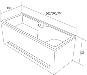 Раковина  S 60 см с полотенцедержателем, цвет белый 1Marka Tiny У84220