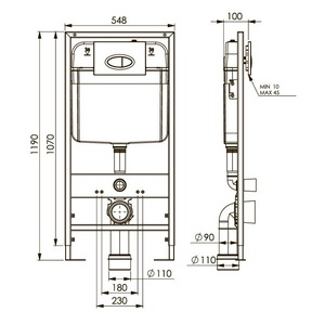 Инсталляция для унитаза Boheme, БЕЗ кнопки ZZ Boheme Универсал 666