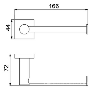 Держатель туалетной бумаги или полотенец Timo  14011/03 black, открытый 16.6x7.2x4.4 см, цв.черный матовый, ZZ Timo Selene 12035/03black
