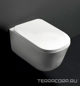 Унитаз подвесной 54х35см, безободковый, БЕЗ сиденья, крепёж арт.WB9N в компл., (цв.белый),  ZZ Kerasan Tribeca 511401