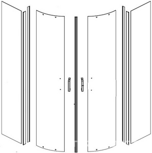 Passion EVO Стекла фронтальные для душевой кабины 1/4 круга 900х900  мм, стекло- прозрачное ZZ Aquanet passion 00258800