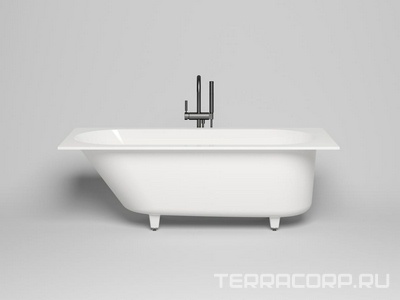 Ванна 1700х700хh600мм, встраив., литой камень S-Sense матовый цв.белый, д/к Up&Down в цвет ванны, интегрир.слив-перелив, ножки компл,  ZZ Salini Ornella Kit 102413M