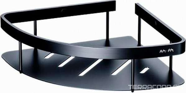 Полка для душа угловая, угловая, цв. черный матовый, ZZ AMPM Sense L A7454122