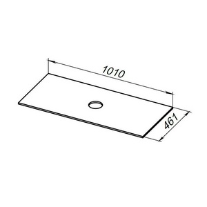 Столешница на тумбу, 1010x461хh10мм, с отверстием для сифона, без отверстия для смесителя, (керамогранит цв.пепел структ.),  ZZ Allen Brau Reality 1.32025.DG-S