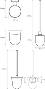 Ерш настенный, (цв.черный матовый/стекло мат),  ZZ Bemeta Dark 104113010