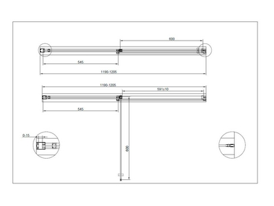 Дверь в нишу 1200хh1950мм, распашная с неподв. сегментом, вход справа/слева, (стекло прозр. 6мм, фурнит.цв.хром),  ZZ Cezares Urban URBAN-B-12-120-C-CR