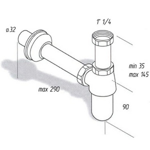 Сифон для раковины бутылочный, 1 1/4, (металл цв.золото), Migliore ZZ Migliore Универсал 17935