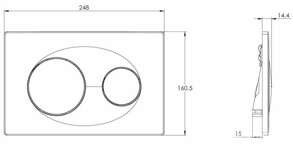 Кнопка смыва для инсталляции (круглая), цвет черный матовый ZZ Azario Teramo AZ-8200-0013