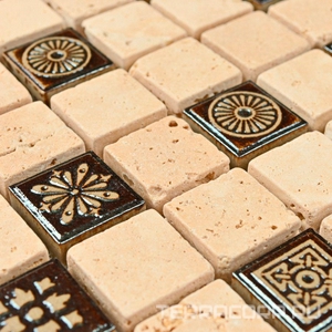 Мозаика Bonaparte Мозаика из натурального камня Milan-1 (20x20x7) 30,5x30,5 Комбинированный 