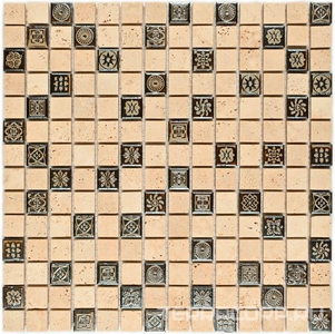 Мозаика Bonaparte Мозаика из натурального камня Milan-1 (20x20x7) 30,5x30,5 Комбинированный 