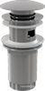 Донный клапан click/clack, с большой заглушкой и переливом, хром AlcaPlast Универсал A392 / A392C