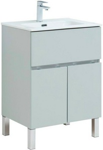 Тумба напольная 60 см, 1 выдвижн. ящик, 2 дверцы, БЕЗ раковины арт.254363, цв.серый ZZ Aquanet Алвита 277548