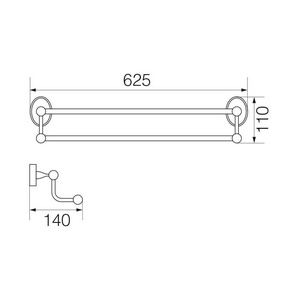 Полотенцедержатель двойной 60 см., бронза XX Veragio Bonjour VR.BNR-7822.BR