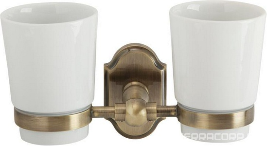 Стакан двойной настенный, бронза/керамика XX Veragio Stanford VR.STD-7742.BR