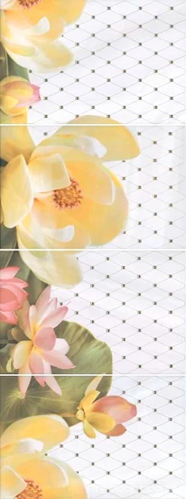 Керамическая плитка Kerama Marazzi Летний сад Панно светлый (из 4х частей 20х30)ХХ 30x80 Белый, фото 4