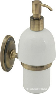 Дозатор для жидкого мыла настенный, бронза/керамика XX Veragio Bonjour VR.BNR-7870.BR