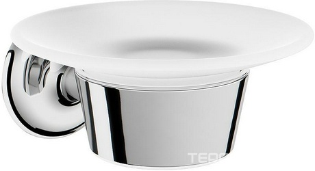 Мыльница стеклянная настенная, хром, Like